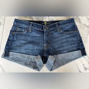 7 For All Mankind Denim Shorts, rolled cuff shorts, jean shorts, 27” waist